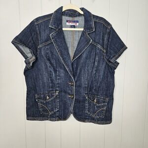 Wah Blue Jean Vest With Pockets Size 18 W